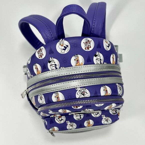 Disney Loungefly Mini Backpack 100th‎ Anniversary Purple Sparkle 2023 main image 11